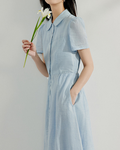 Elodie Light Button Cotton Dress