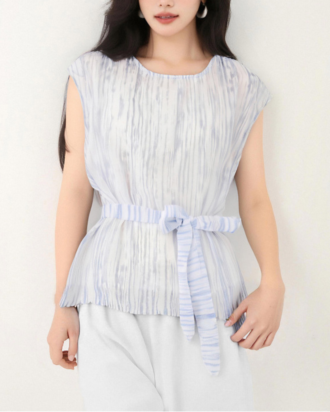 Meryl Flow Stripe Waist Blouse