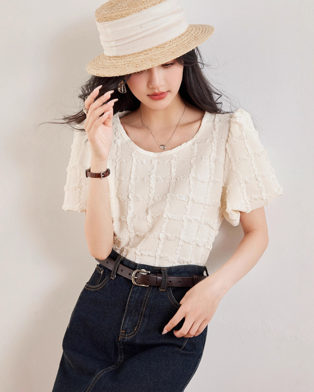 Elira Soft Texture Bow Blouse