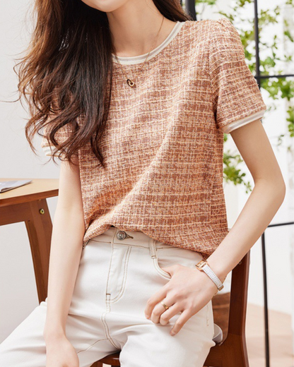 Elise Calm Tweed Knit T-Shirt