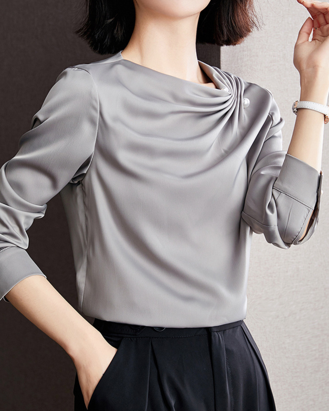 Serene Fold Pearl Blouse