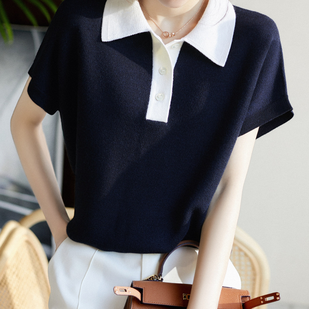 Cleo Soft Collar Knit Tee