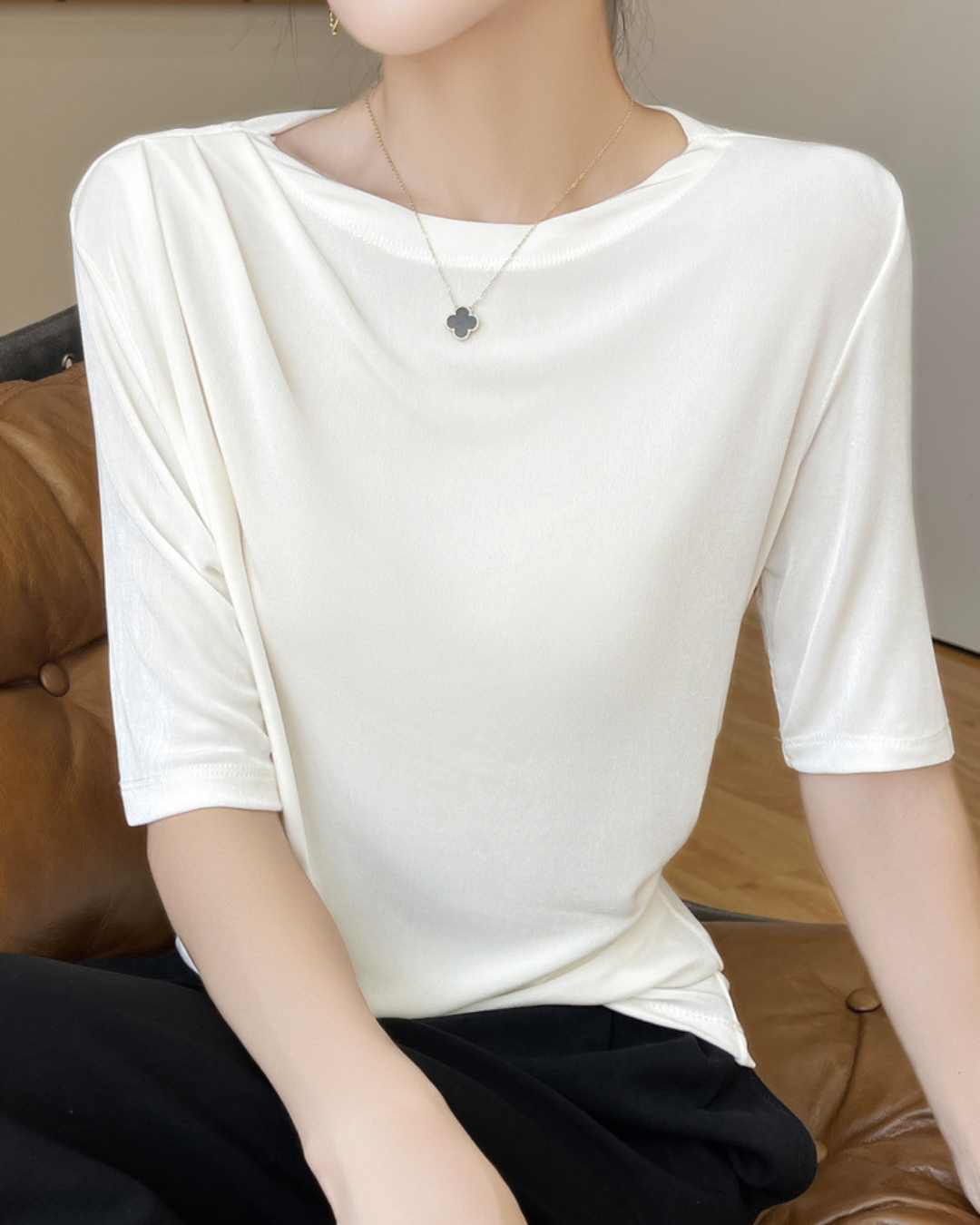Elise Drape Acetate T-Shirt