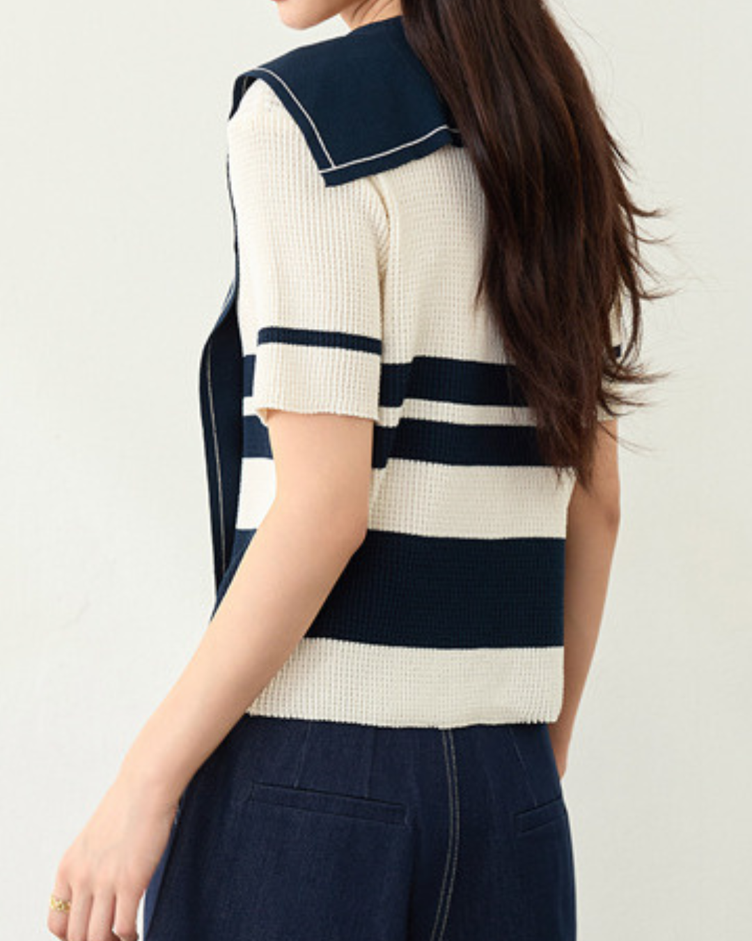 Marin Stripe Collar Knit T-Shirt