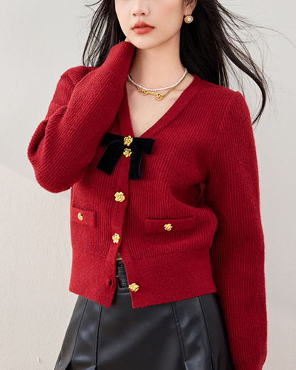 Elva Ribbon Knit Cardigan