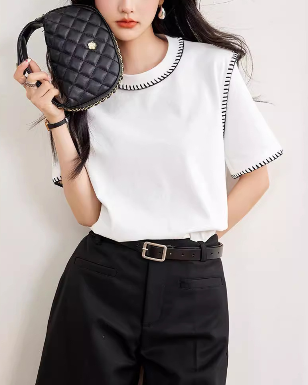 Livia Edge Stitch Cotton T-Shirt