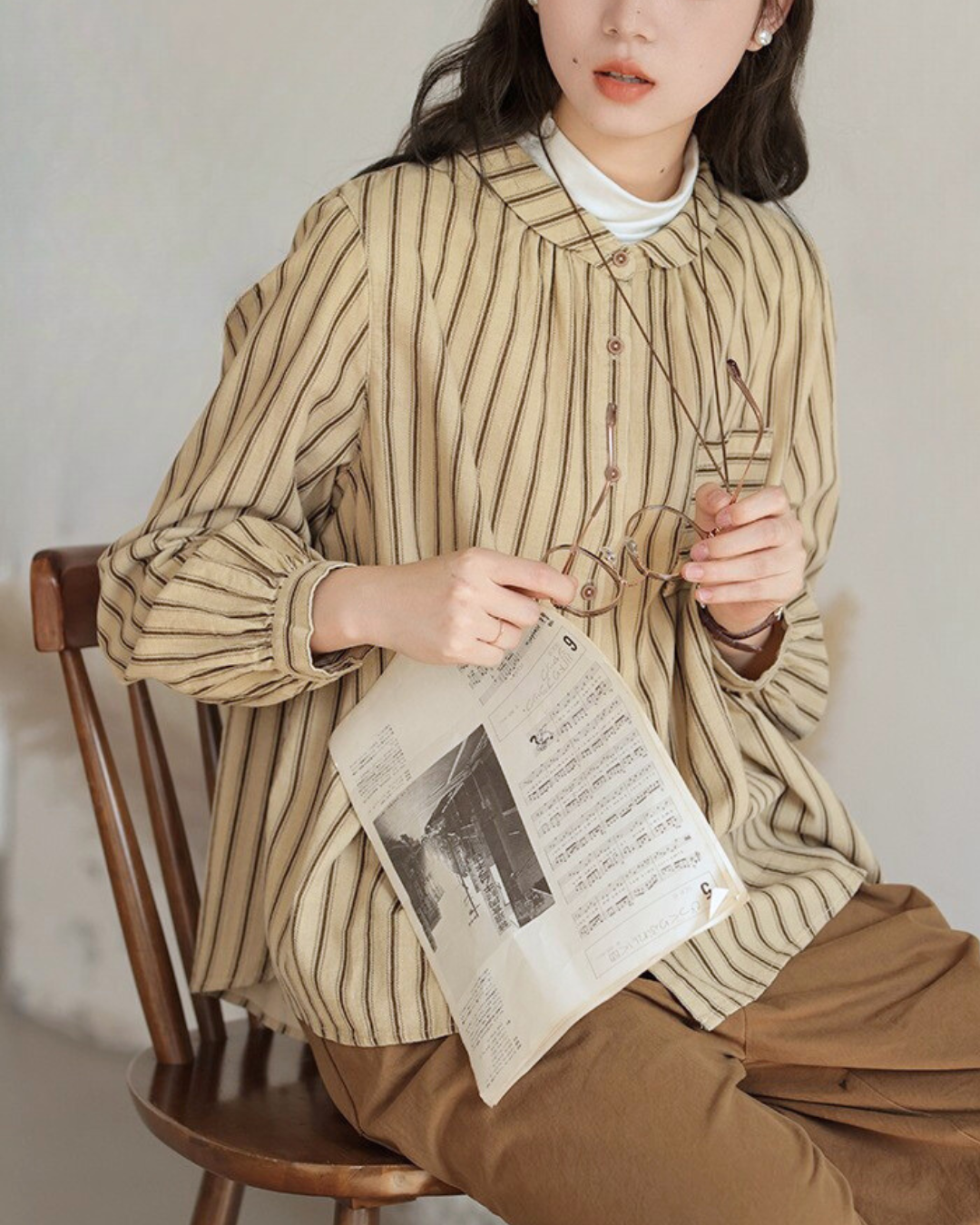 Elora Stripe Collar Blouse