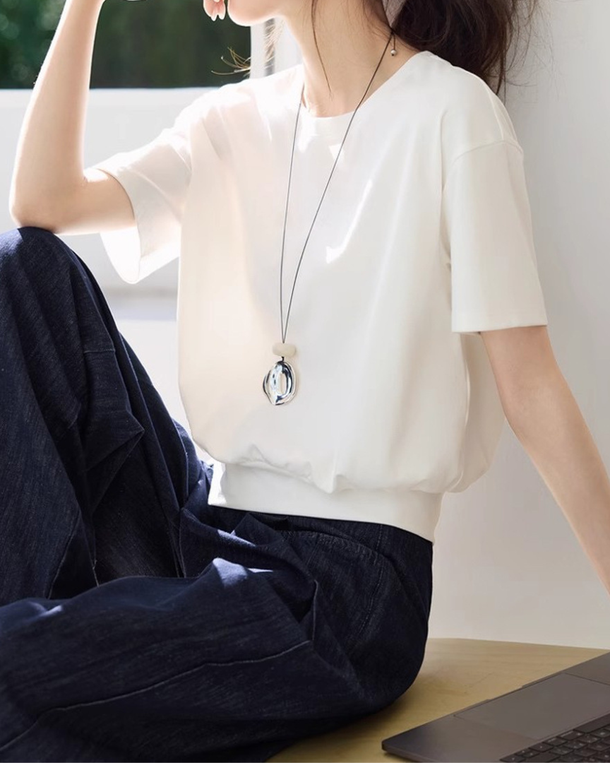 Aria Soft Gathered Hem T-Shirt