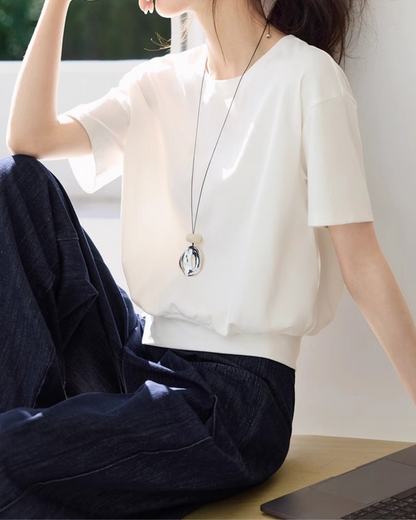 Aria Soft Gathered Hem T-Shirt