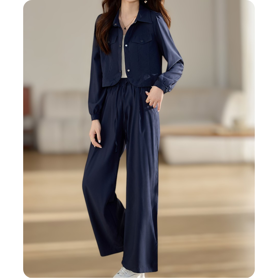 Solene Ease Pocket Shirt Set