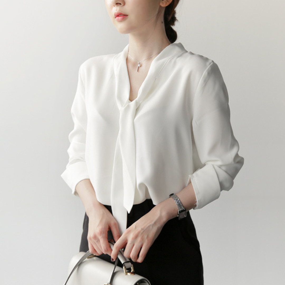 Elva Drape Soft V-Neck Blouse
