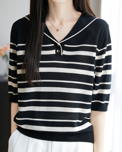 Lina Soft Stripe Knit Top