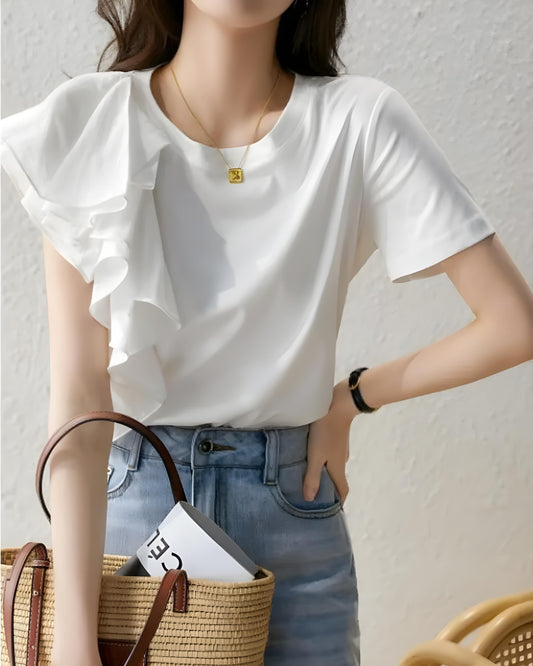Estelle Ruffle One Shoulder T-shirt