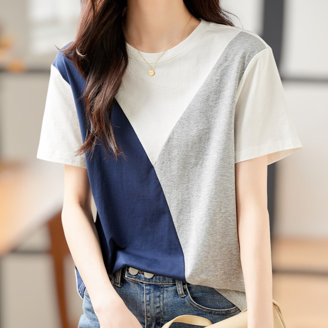Mira Soft Block Cotton T-Shirt