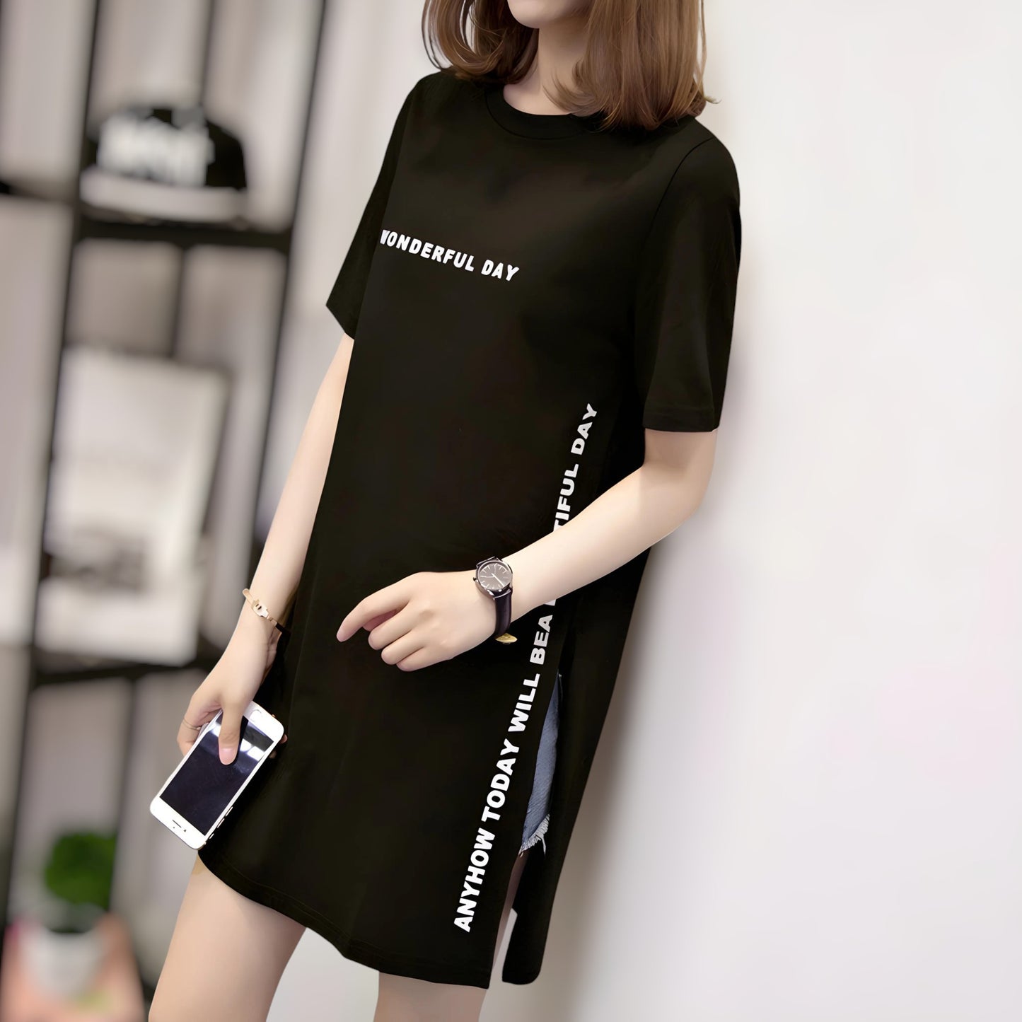 Marlo Clean Letter T-shirt Dress