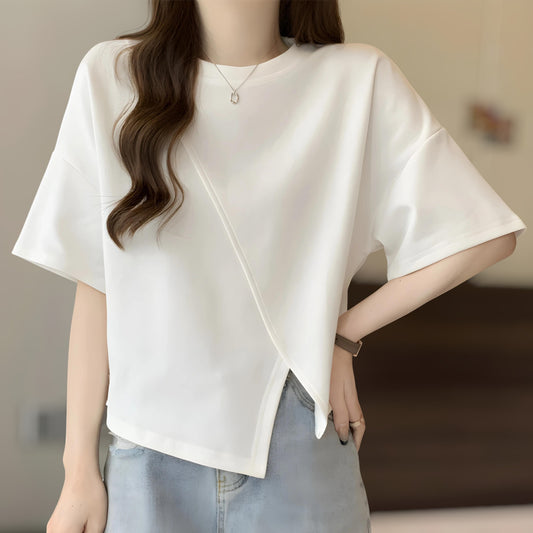 Luna Drape Cotton Panel T-Shirt