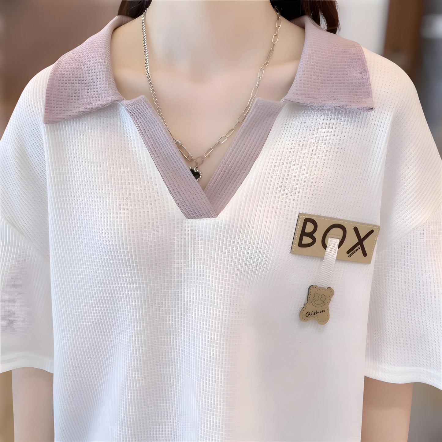 Eloise Soft Collar Mesh T-Shirt