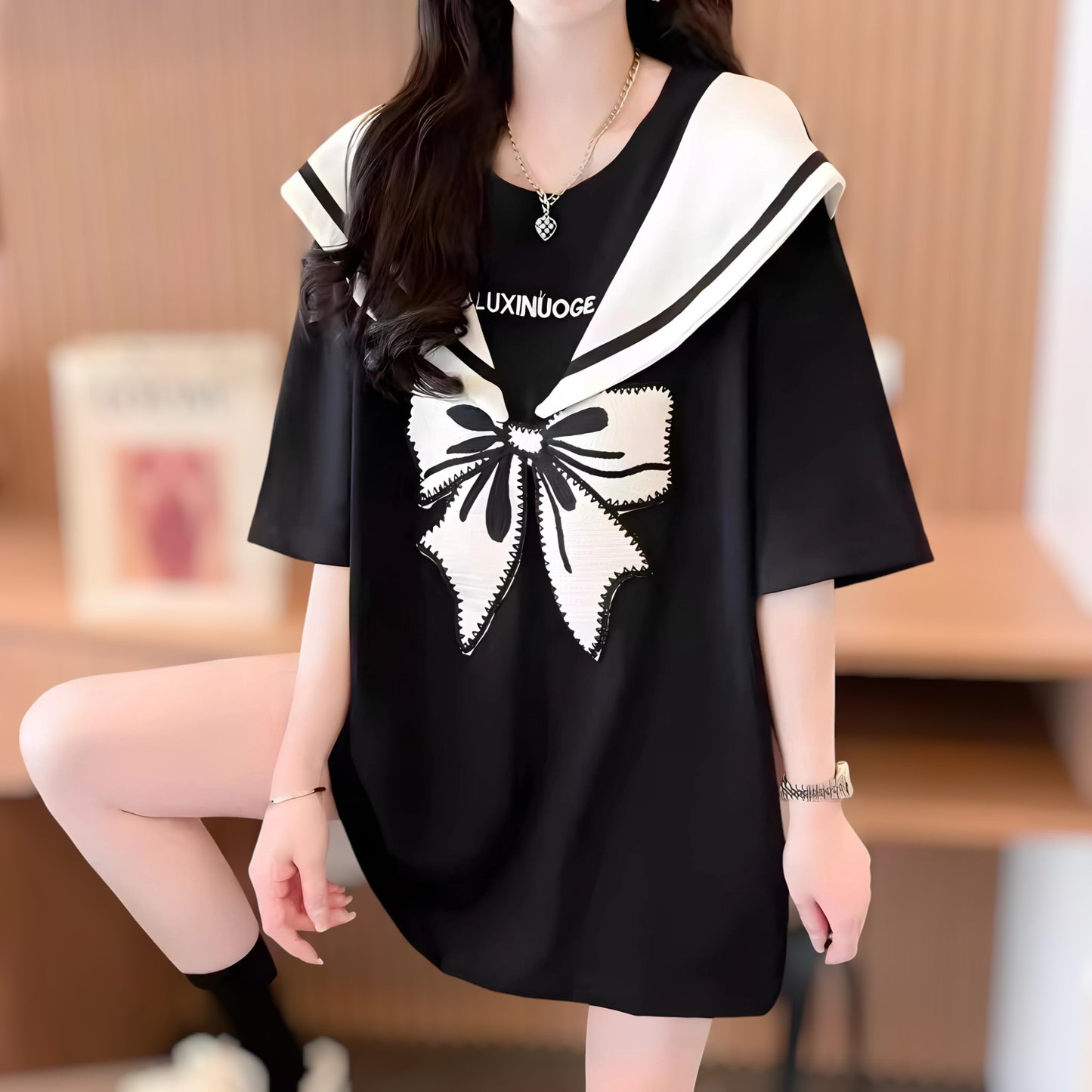 Sailor Bow Soft Cotton T-Shirt