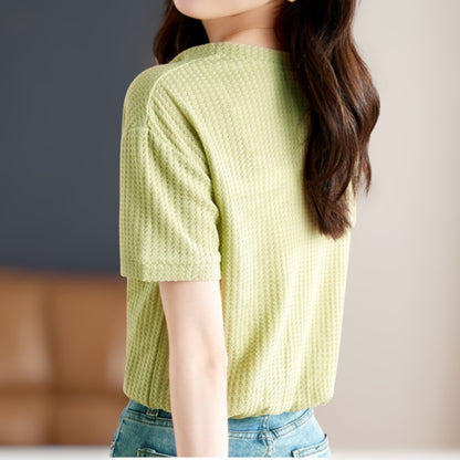 Cherry Light Slit Knit T-Shirt