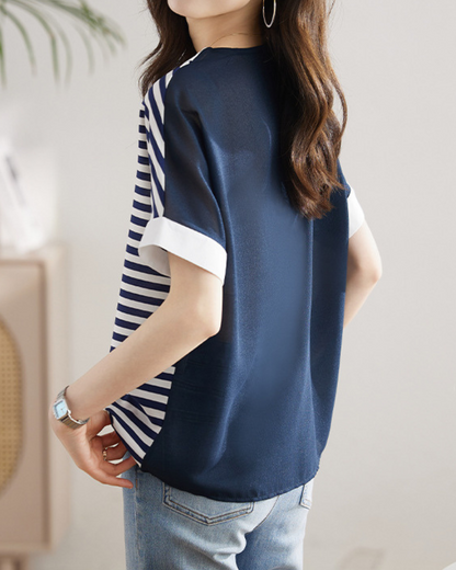 Marine Ease Stripe Collar Shirt