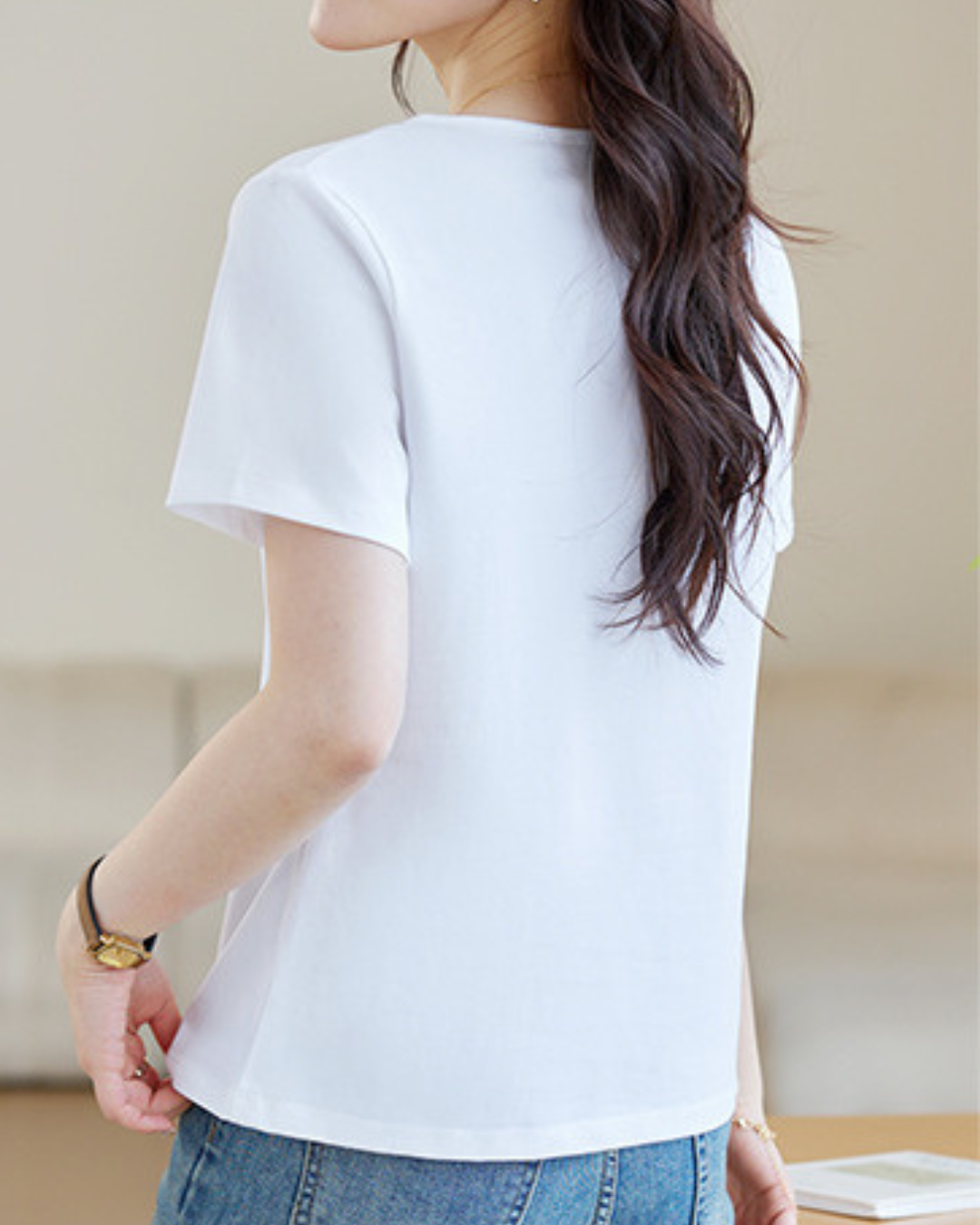 Mila Pleat Button T-Shirt