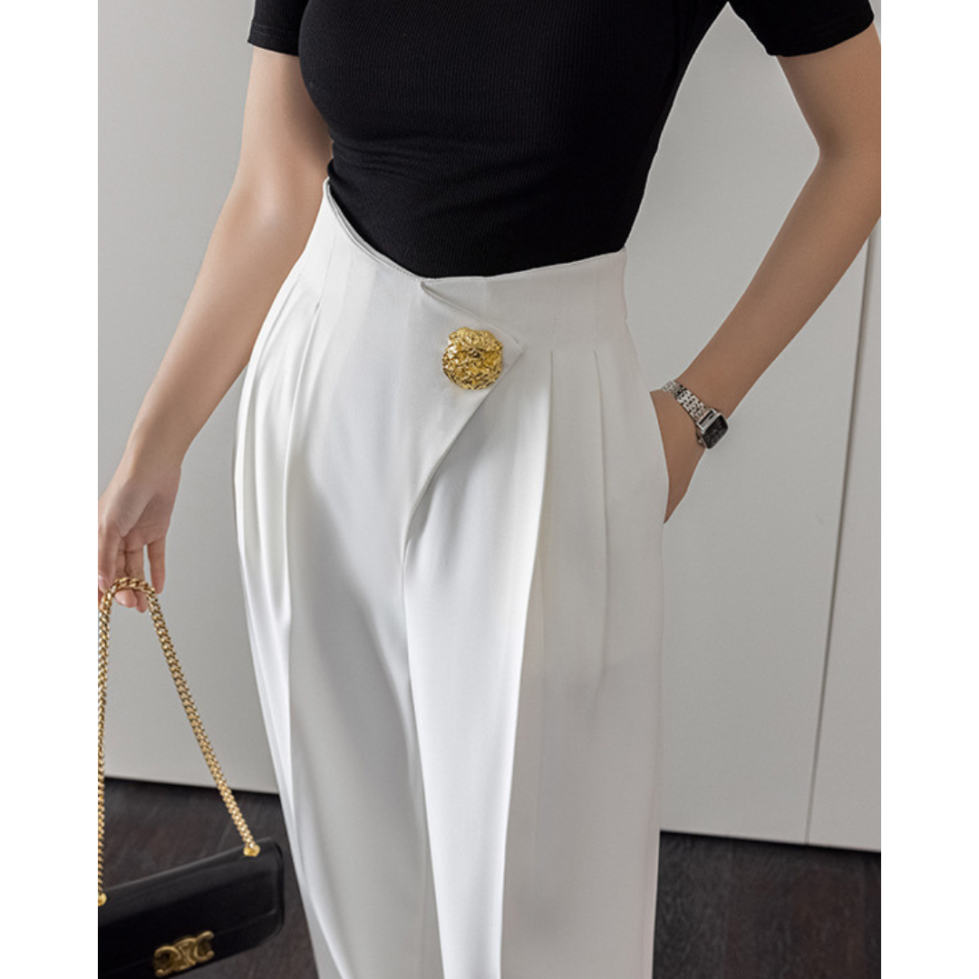 Lyra Gold Fold Trousers
