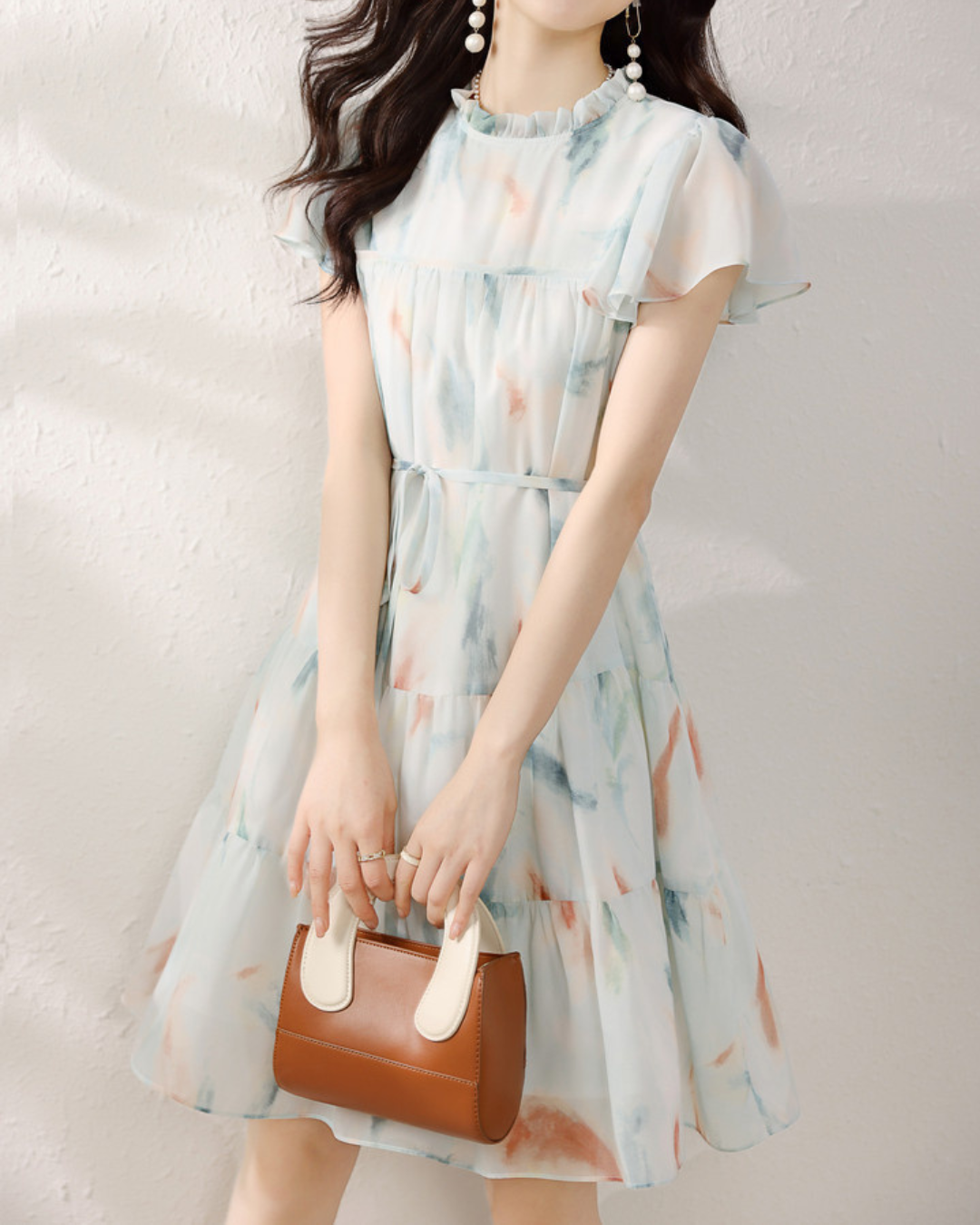 Eleni Mist Watercolor Mini Dress