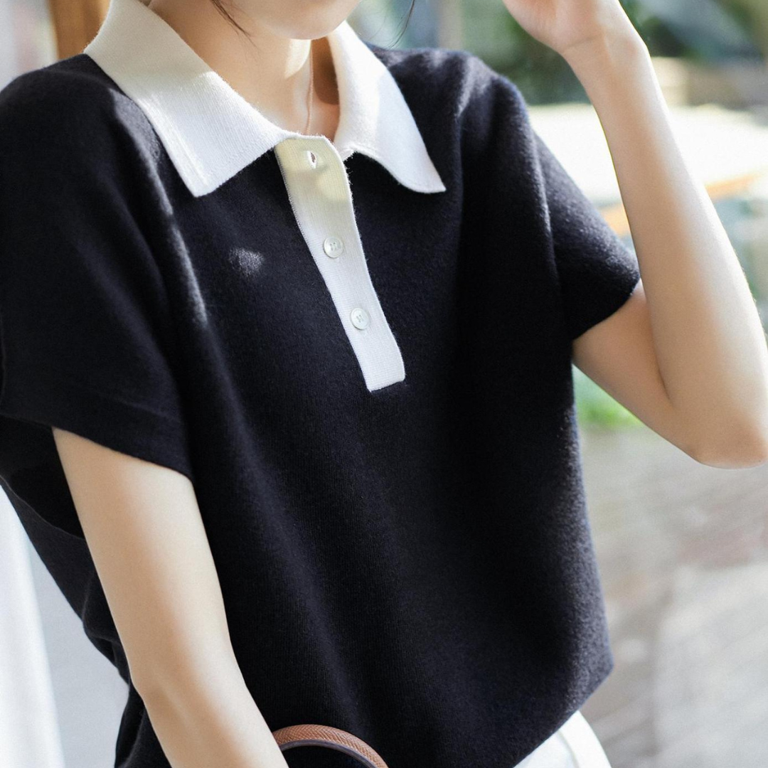 Cleo Soft Collar Knit Tee