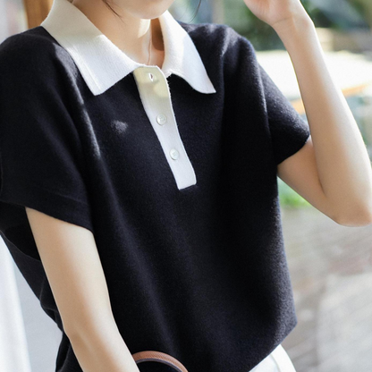 Cleo Soft Collar Knit Tee