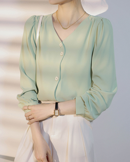 Mira Ease Wave Button Blouse
