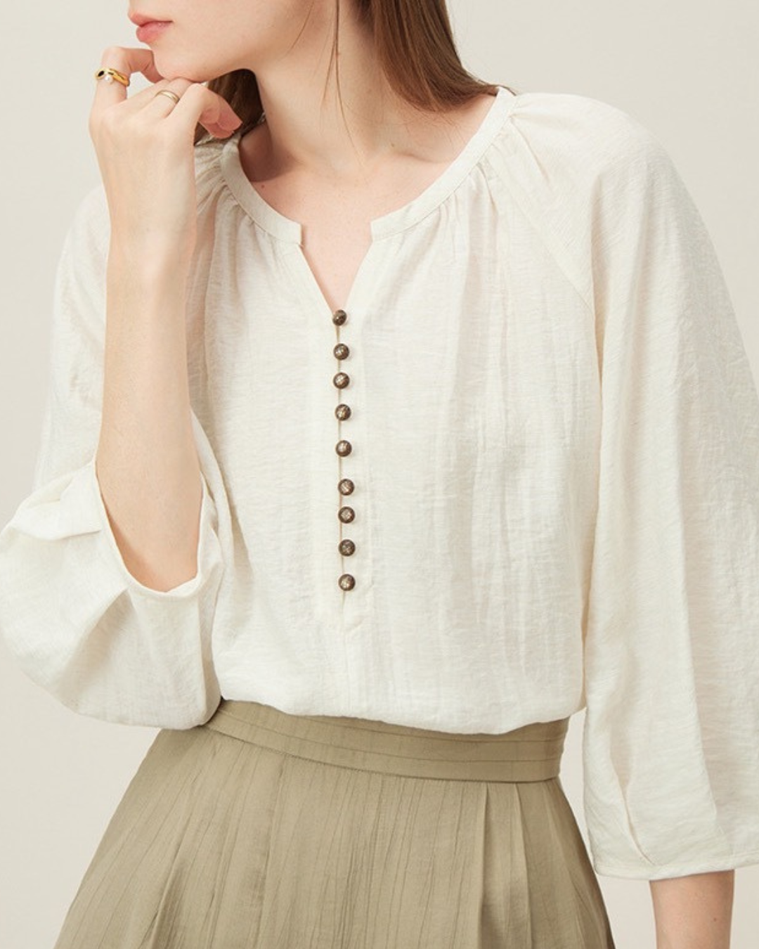 Maelle Calm Button Blouse