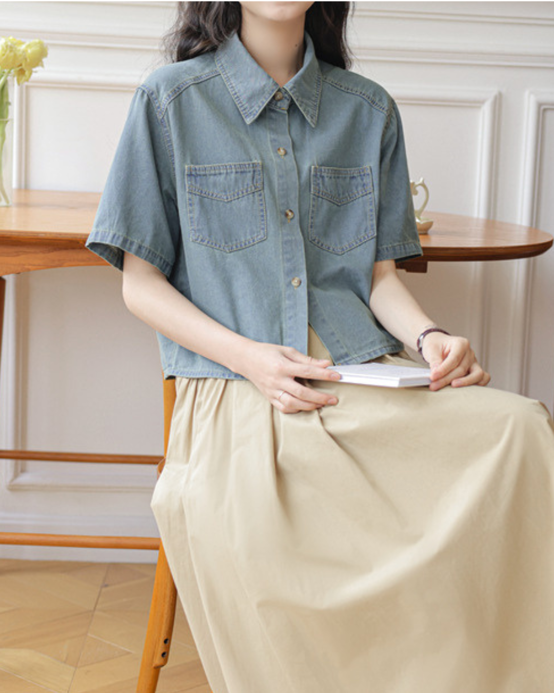 Aria Calm Pocket Denim Shirt