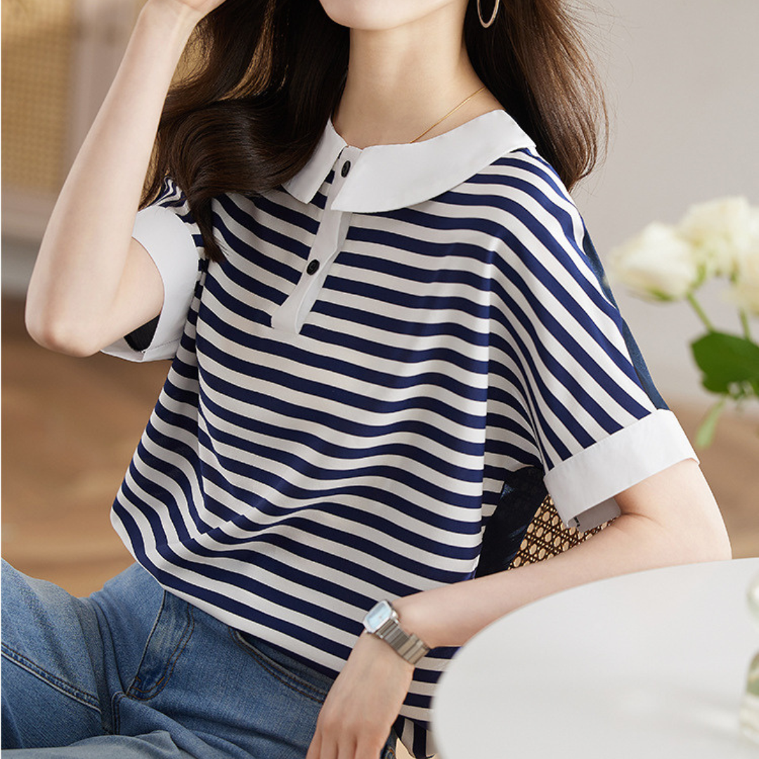 Marine Ease Stripe Collar Shirt