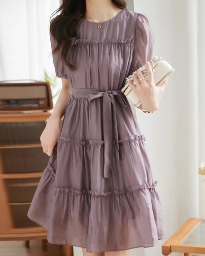 Lilac Tiers Calm Cotton Dress