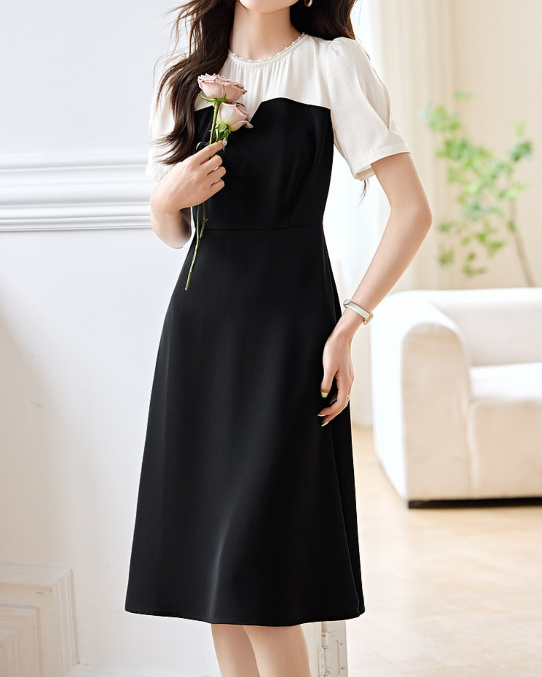 Elise Soft Contrast Day Dress