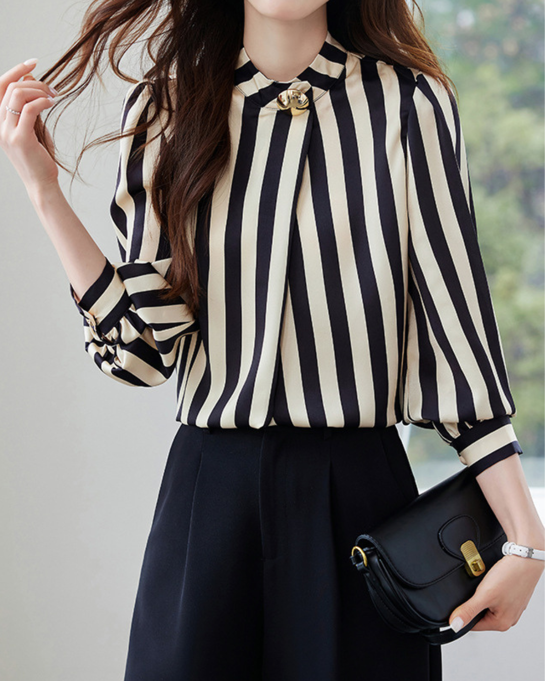 Clare Stripe Accent Blouse