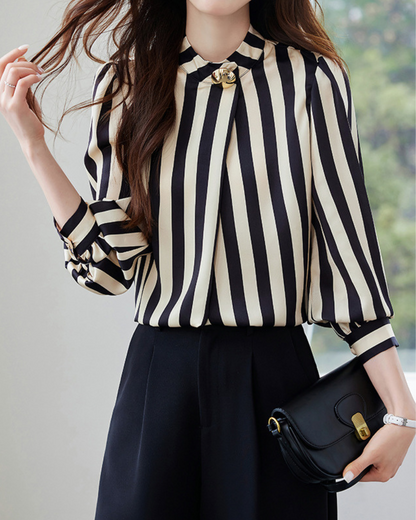 Clare Stripe Accent Blouse