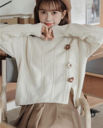Fleur Twist Knit Sweater