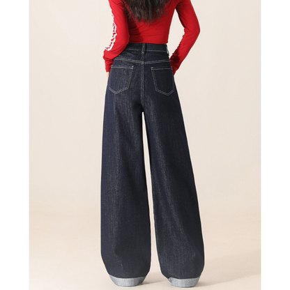 Freya Contrast Line Denim Trousers