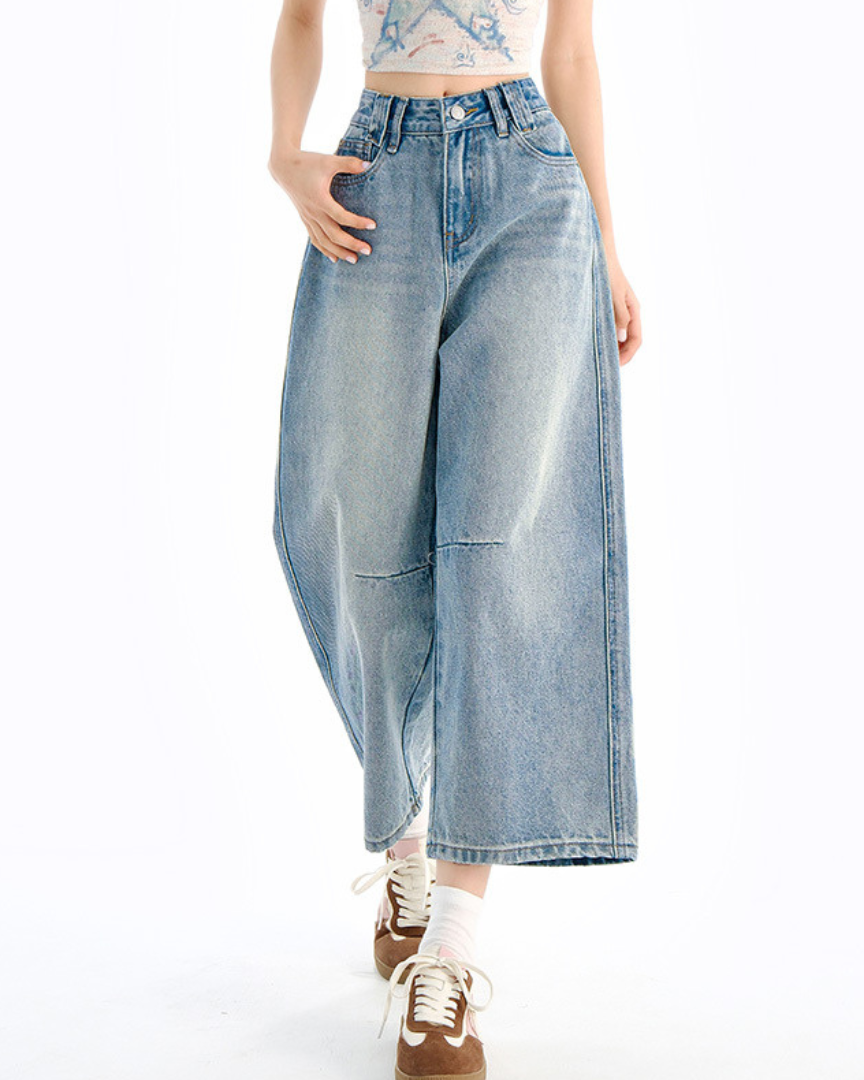 Elara Ease Wide Crop Jeans