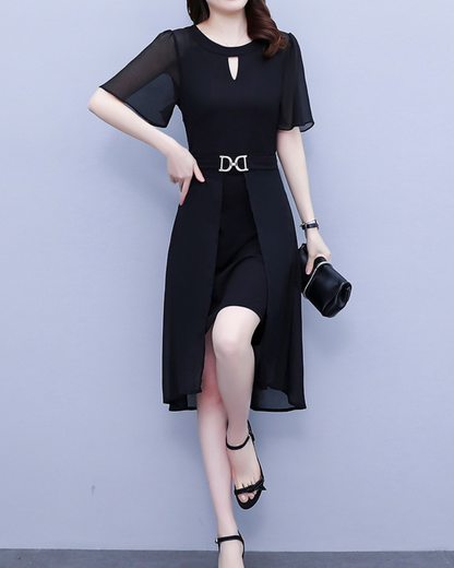 Eloise Flutter Keyhole Dress