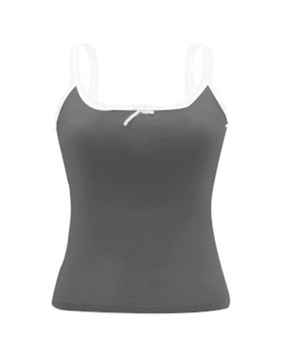Serene Lace Ribbed Tank Top