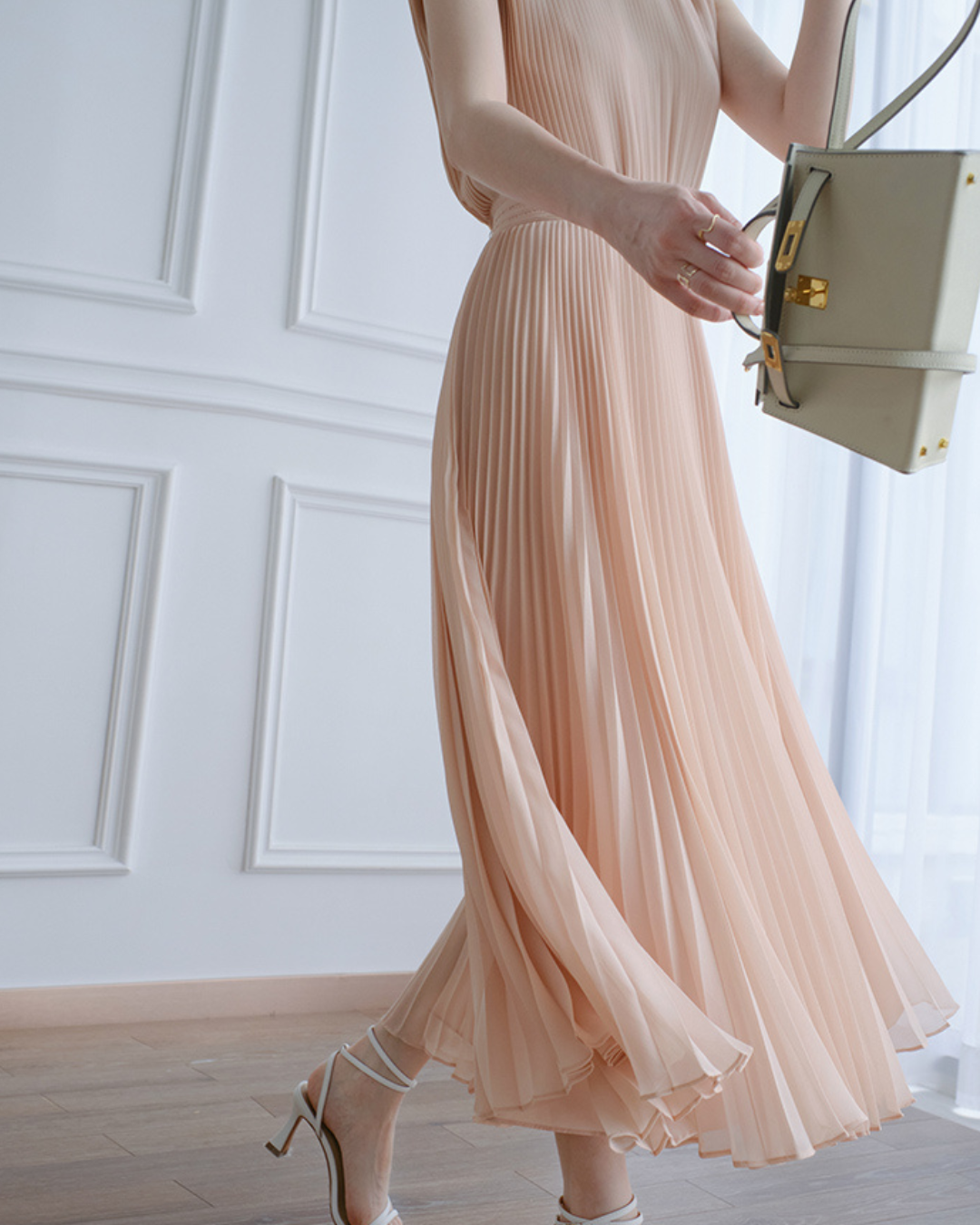 Aria Soft Pleat Midi Dress