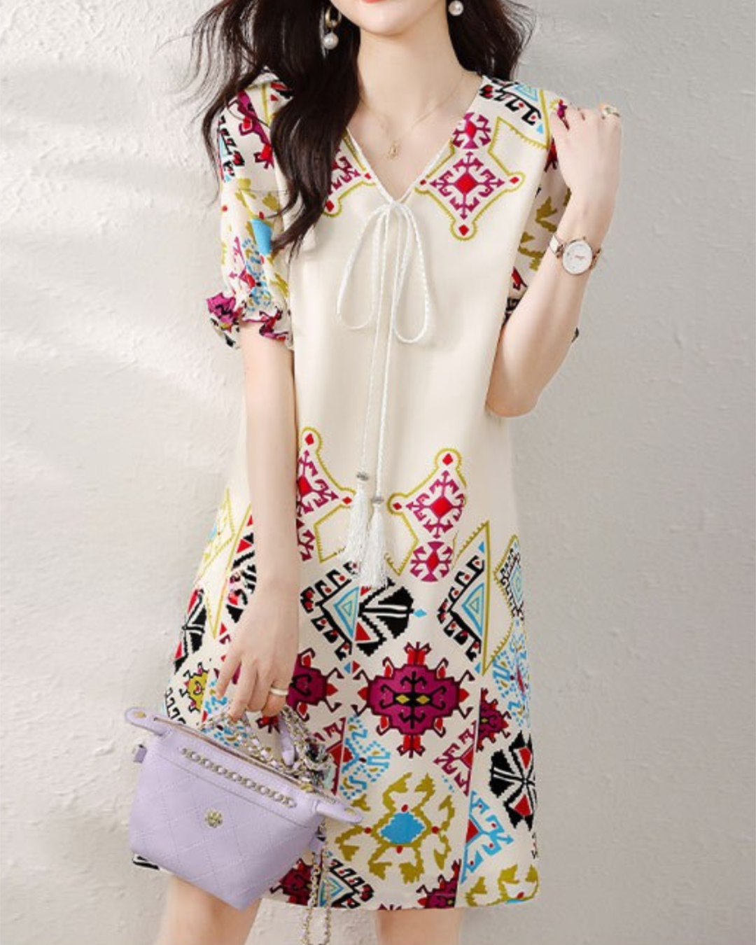 Isla Calm Mosaic Mini Dress