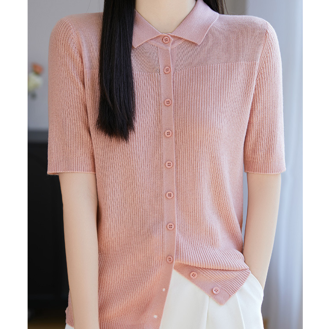 Irene Soft Rib Collar Knit