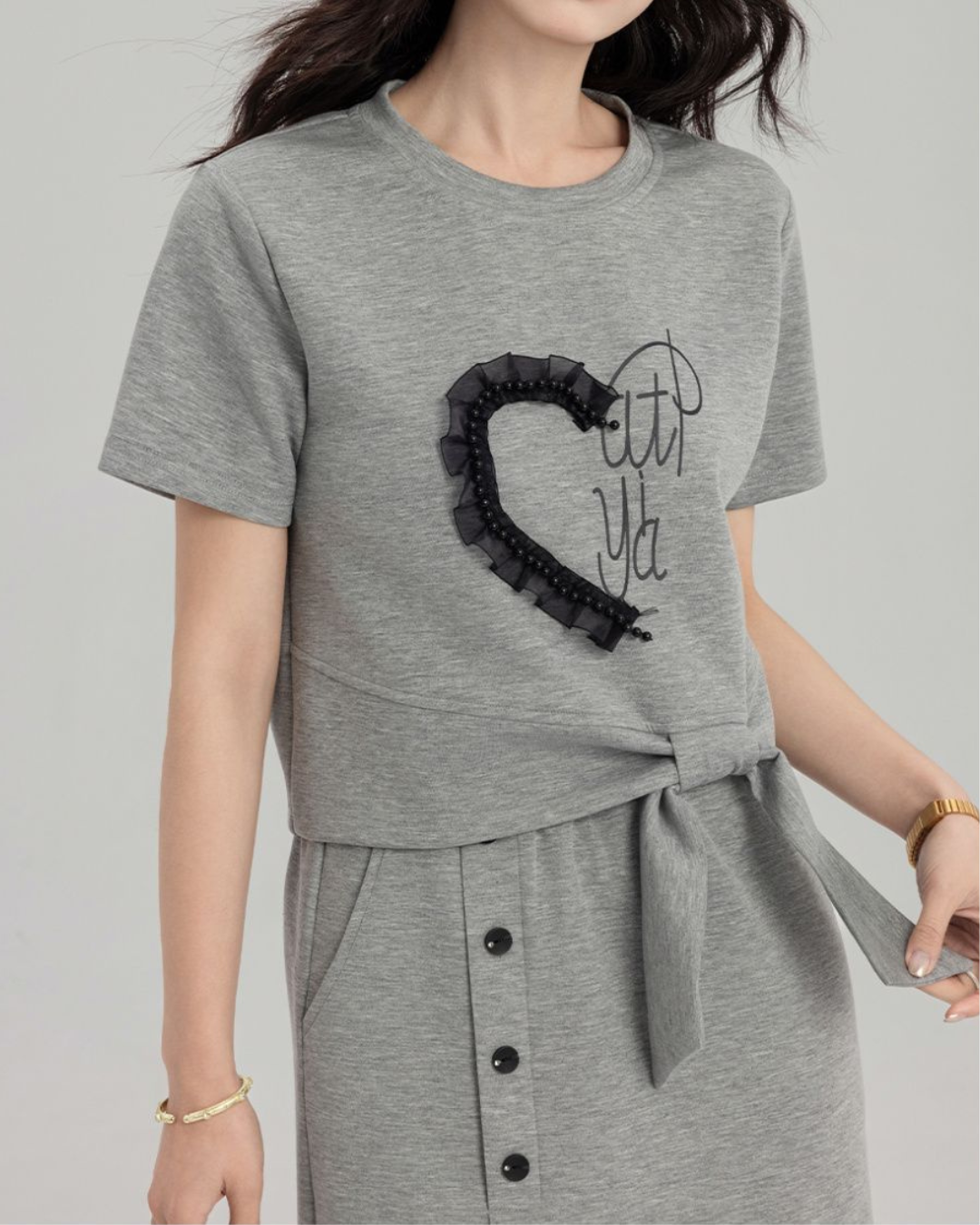 Nola Soft Heart Skirt Set