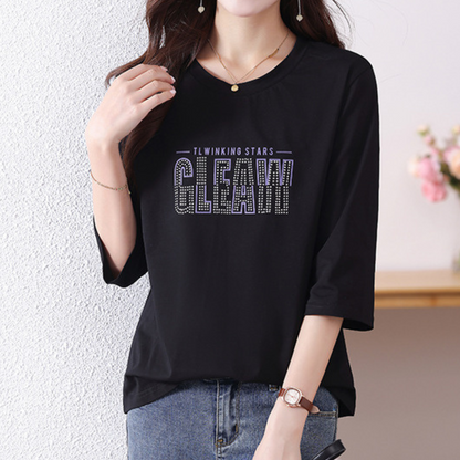 Lyra Glow Text Half Sleeve T-Shirt
