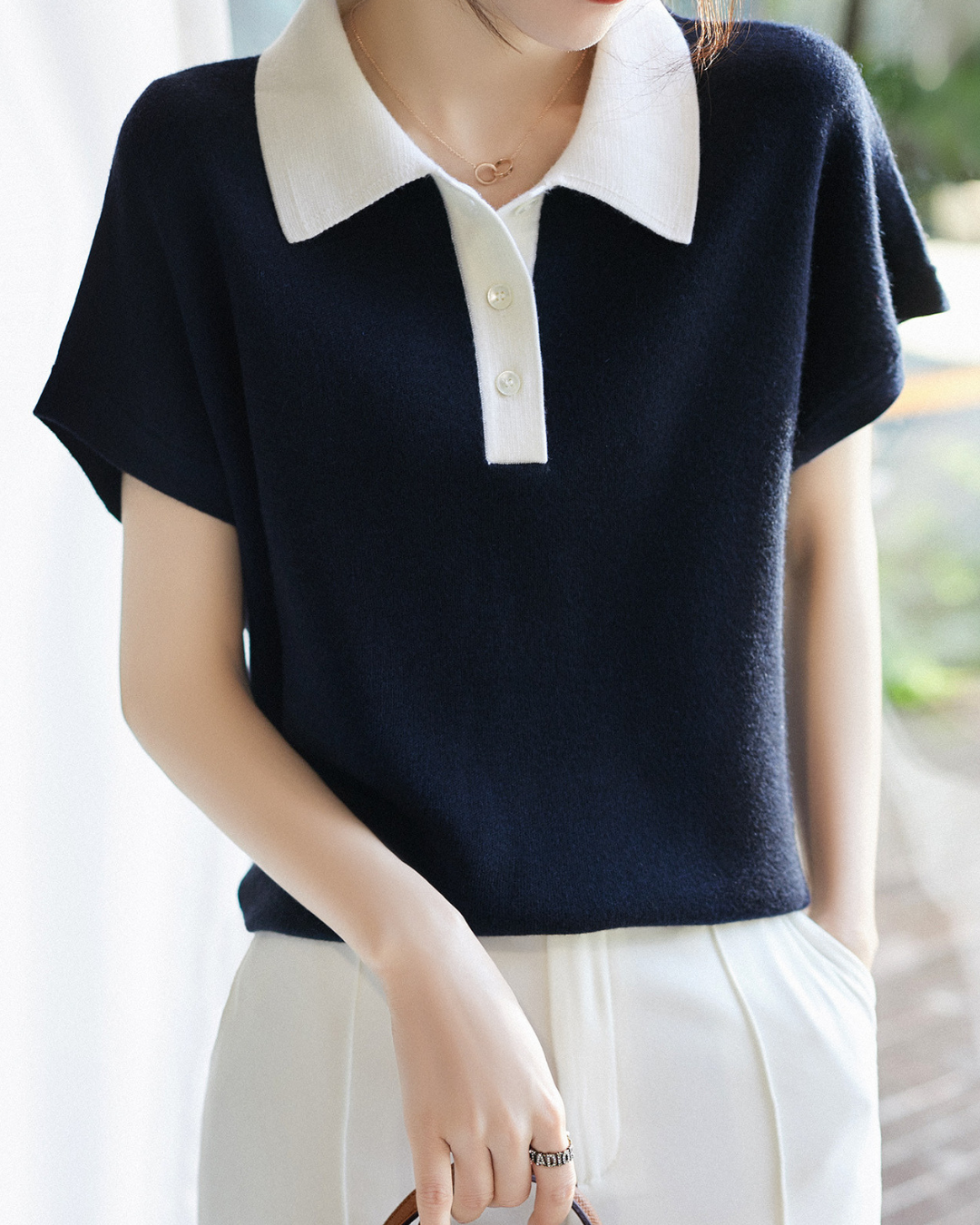 Cleo Soft Collar Knit Tee
