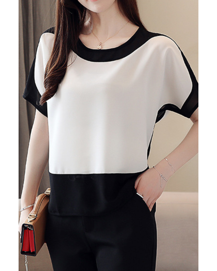 Mira Soft Contrast Flow Shirt