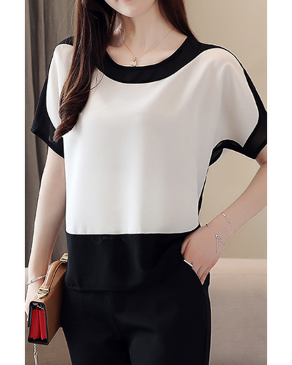 Mira Soft Contrast Flow Shirt